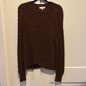 Elegant Brown Knit Women's Sweater